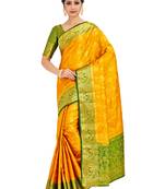 Gold Woven Art Silk Saree With Blouse