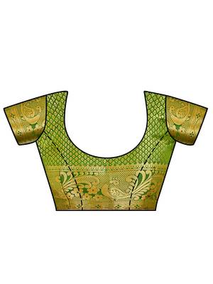 Gold Woven Art Silk Saree With Blouse 5