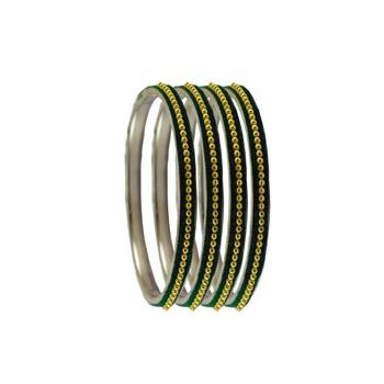Green Plain Brass Bangle 2
