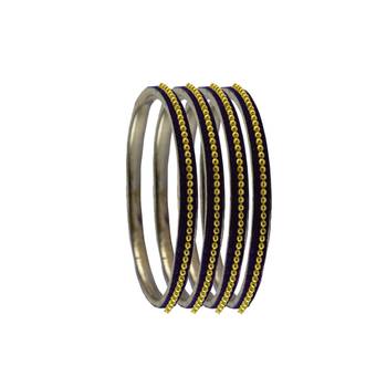 Dark Blue Plain Brass Bangle 2