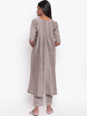 Brown Gota Flared Kurta 11