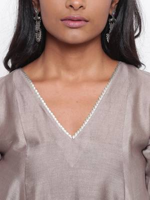 Brown Gota Flared Kurta 13