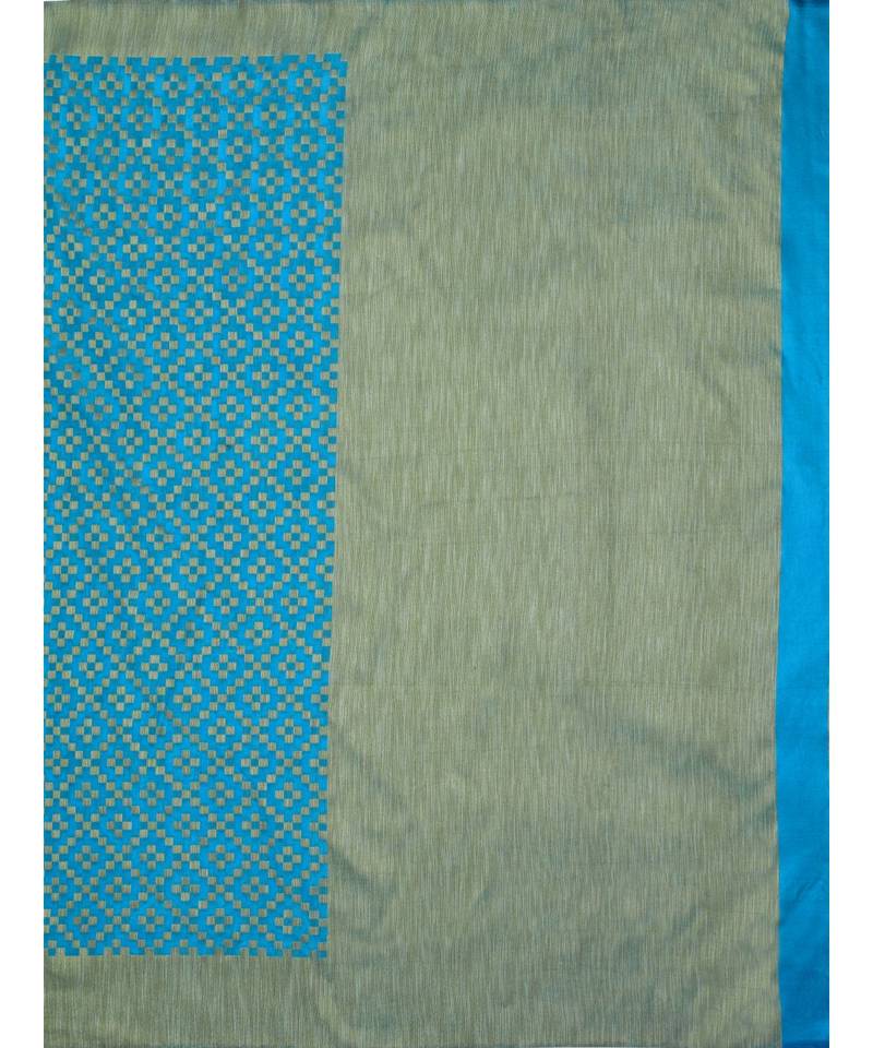 Turquoise Woven Art Silk Saree With Blouse