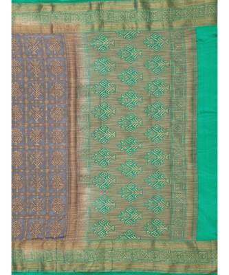 grey woven art silk saree with blouse 5