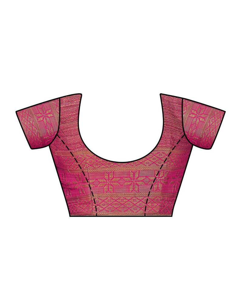 Green Woven Art Silk Saree With Blouse