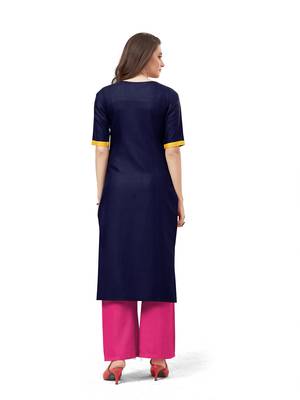 Navy-blue embroidered silk embroidered-kurtis 2