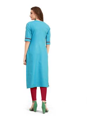 Sky-blue embroidered silk embroidered-kurtis 2