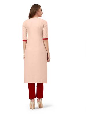 Peach embroidered silk embroidered-kurtis 2