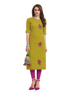 Green embroidered silk embroidered-kurtis 1