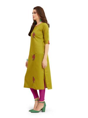 Green embroidered silk embroidered-kurtis 3