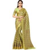 Green Woven Art Silk Saree With Blouse