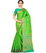 Green Woven Art Silk Saree With Blouse