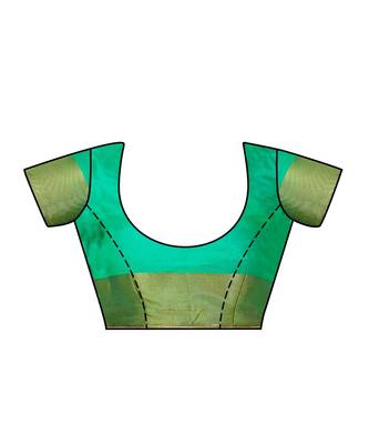 Green Woven Art Silk Saree With Blouse 4
