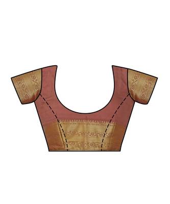 Brown Woven Art Silk Saree With Blouse 4