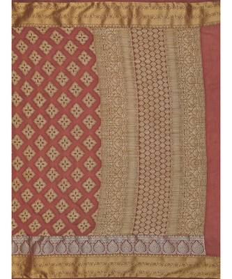 Brown Woven Art Silk Saree With Blouse 5