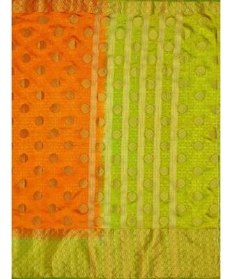 Orange Woven Art Silk Saree With Blouse 5