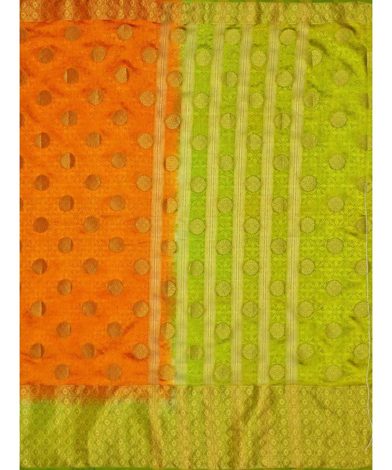 Orange Woven Art Silk Saree With Blouse