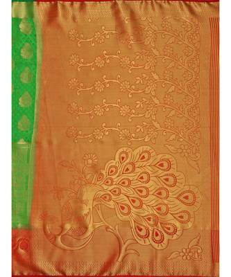 Green Woven Art Silk Saree With Blouse 5