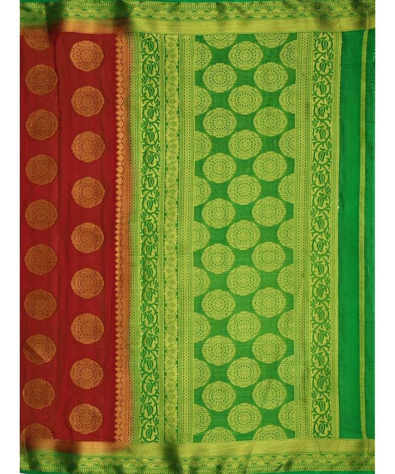 Maroon Woven Crepe Saree With Blouse