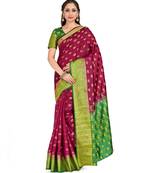 Maroon Woven Art Silk Saree With Blouse