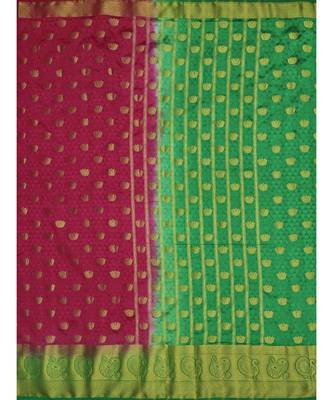 Maroon Woven Art Silk Saree With Blouse 5
