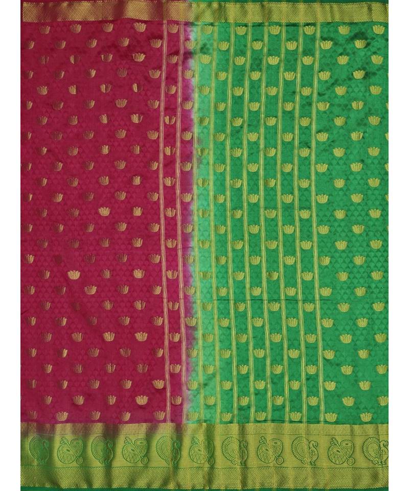 Maroon Woven Art Silk Saree With Blouse