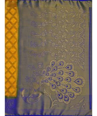 Mustard Woven Art Silk Saree With Blouse 5
