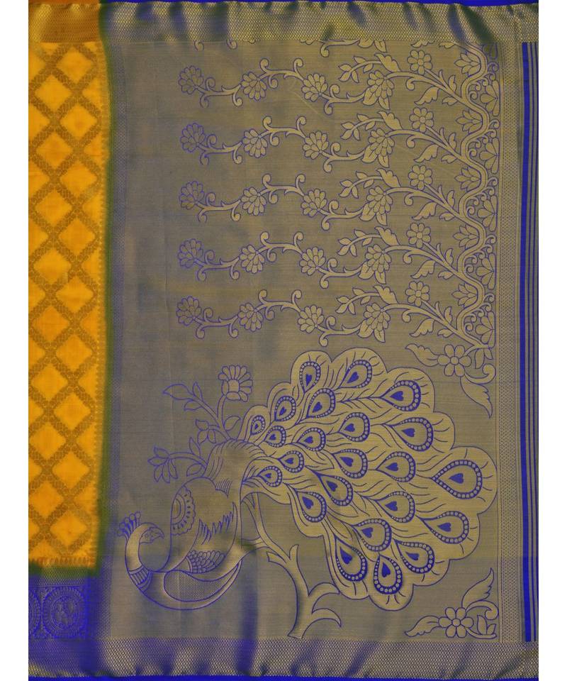 Mustard Woven Art Silk Saree With Blouse