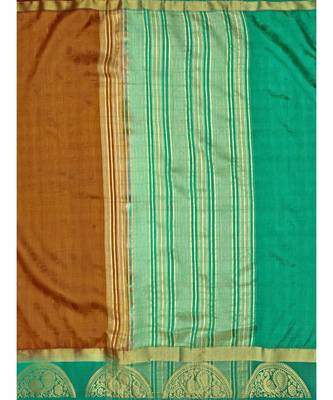 Orange Woven Art Silk Saree With Blouse 5