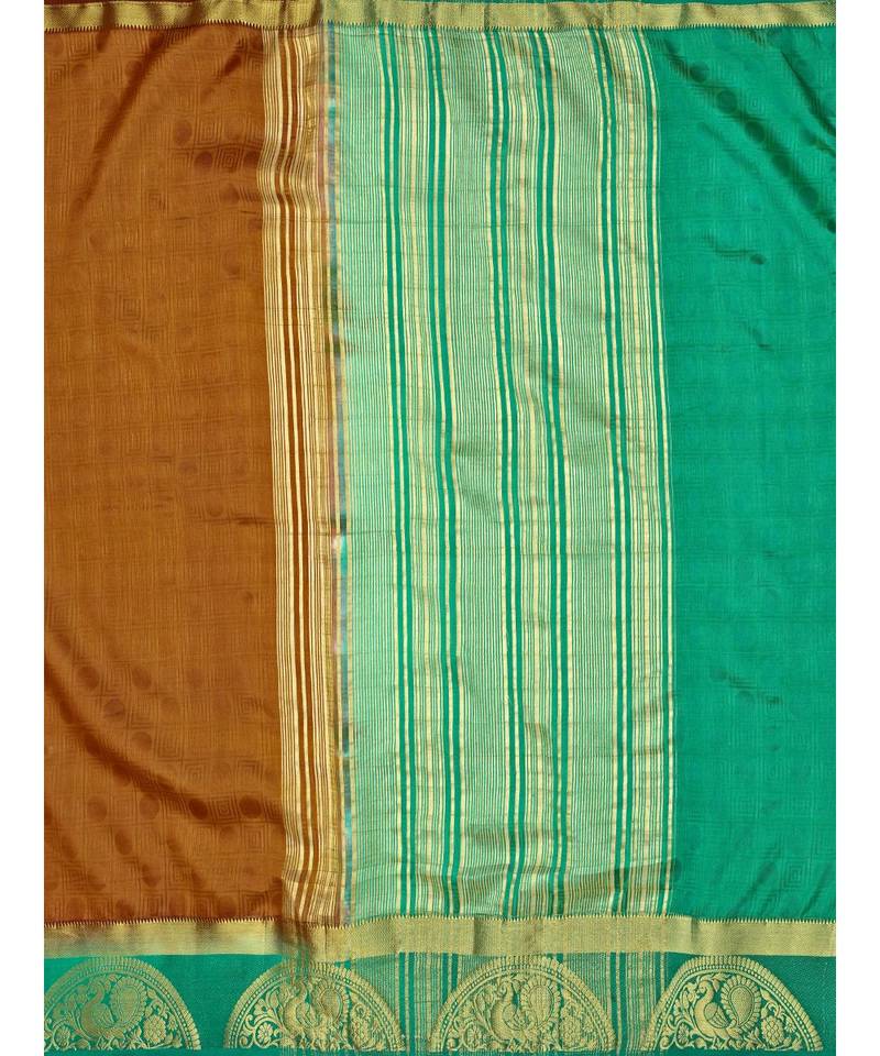 Orange Woven Art Silk Saree With Blouse