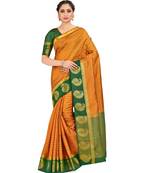 Orange Woven Art Silk Saree With Blouse