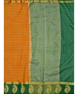 Orange Woven Art Silk Saree With Blouse 5