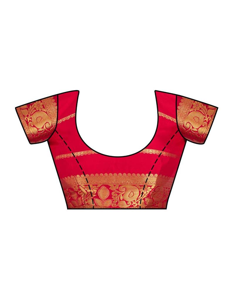 Green Woven Crepe Saree With Blouse