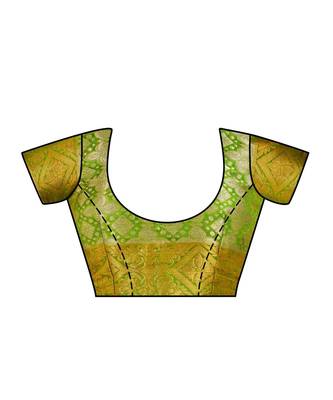 Green Woven Art Silk Saree With Blouse 4