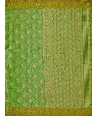 Green Woven Art Silk Saree With Blouse 5