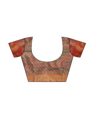 Turquoise Woven Tissue Saree With Blouse 5