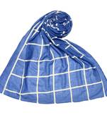 Blue Stole For Women  Premium Cotton Grid Hijab