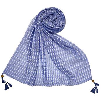 Blue  Stole For Women  Premium Cotton Hand Work Thread Hijab 1