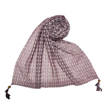 Purple Stole For Women  Premium Cotton Hand Work Thread Hijab 1