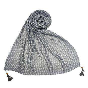 Grey Stole For Women  Premium Cotton Hand Work Thread Hijab 1