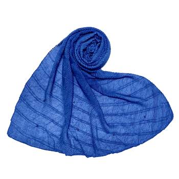Blue  Stole For Women  Premium Cotton Crush Designer Diamond Studed  Stole 1
