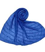 Blue  Stole For Women  Premium Cotton Crush Designer Diamond Studed  Stole
