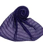 Purple Stole For Women  Premium Cotton Crush Designer Diamond Studed  Stole