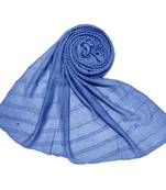 Blue  Stole For Women  Premium Cotton Crush Designer Diamond Studed  Stole