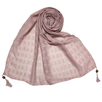 Purple  Stole For Women  Designer Cotton Puff Checkered Stole's 1