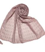 Purple  Stole For Women  Designer Cotton Puff Checkered Stole's