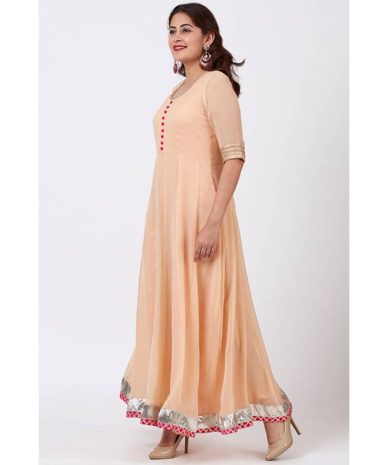 Peach Love Floor Length Anarkali Dress