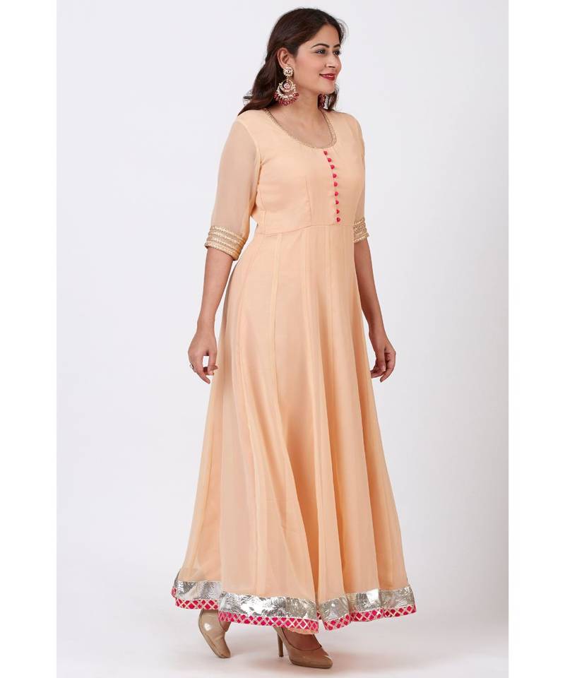 Peach Love Floor Length Anarkali Dress