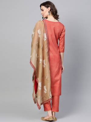 Red screen print crepe salwar 2