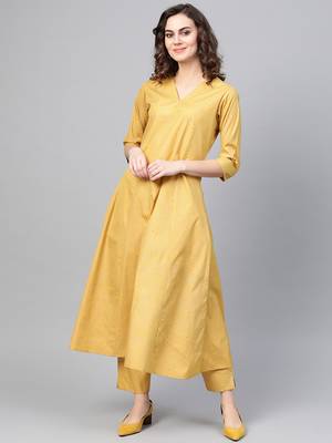 Mustard screen print crepe salwar 1